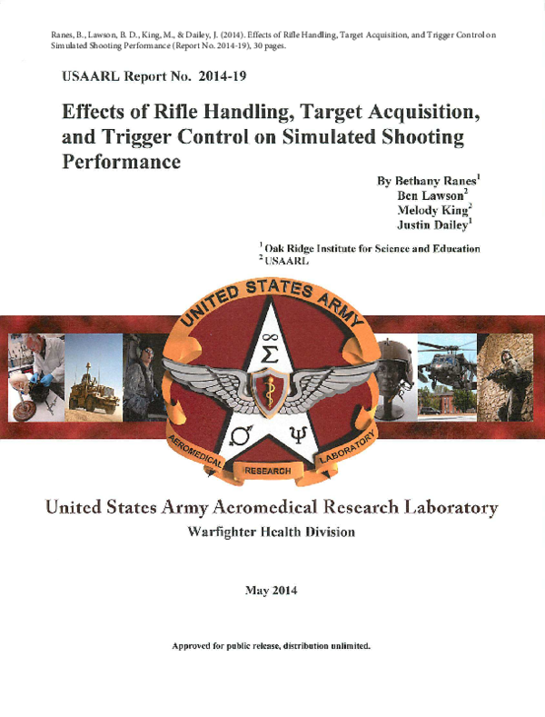 (PDF) Effects of rifle handling, target acquisition, and trigger ...
