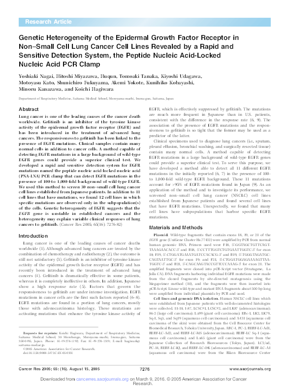 (PDF) Genetic Heterogeneity of the Epidermal Growth Factor Receptor in ...