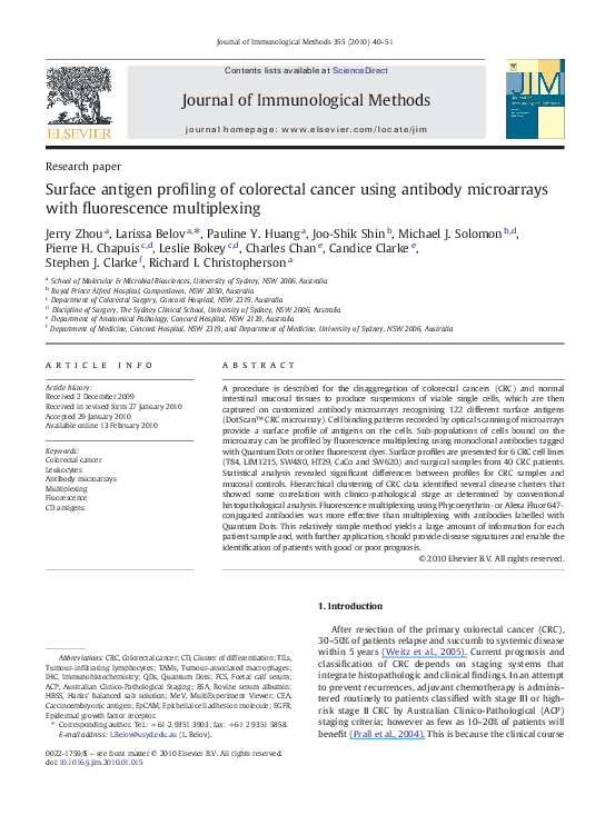 (PDF) Surface antigen profiling of colorectal cancer using antibody ...