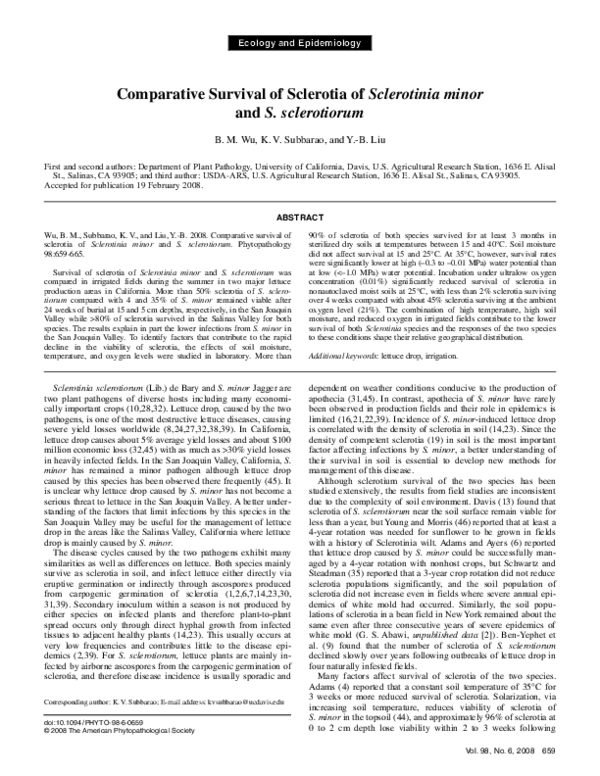 (PDF) Comparative Survival of Sclerotia of Sclerotinia minor and S ...