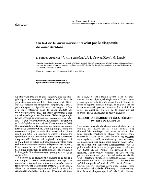 (PDF) Un test de la sueur normal n