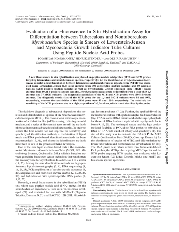 (PDF) Evaluation of a Fluorescence In Situ Hybridization Assay for ...