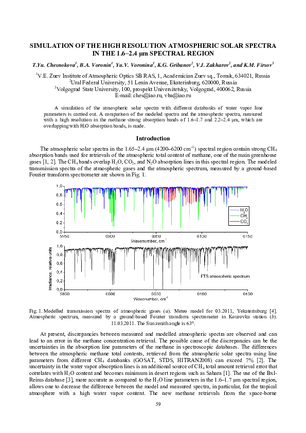 (PDF) Simulation of the High Resolution Atmospheric Solar Spectra in ...