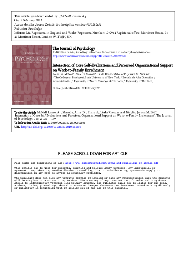 (PDF) Interaction of Core Self-Evaluations and Perceived Organizational ...