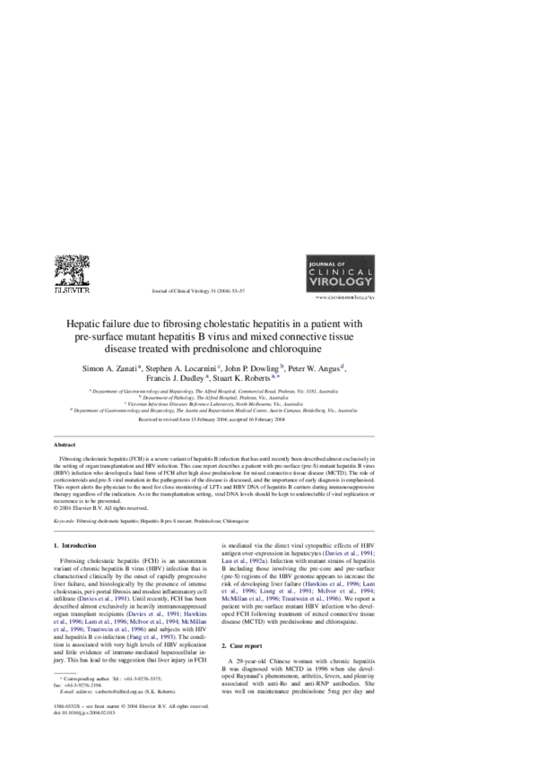 (PDF) Hepatic failure due to fibrosing cholestatic hepatitis in a