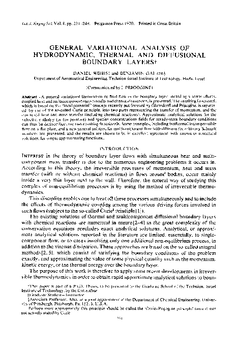 (PDF) General variational analysis of hydrodynamic, thermal and ...