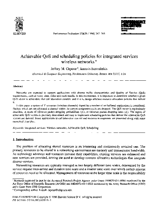 (PDF) Achievable QoS and scheduling policies for integrated services ...
