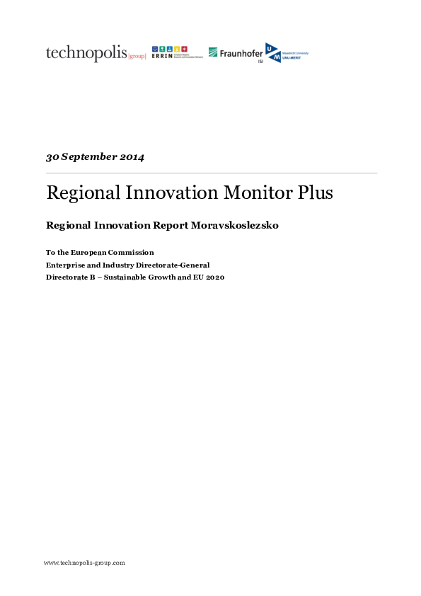(PDF) Regional Innovation Monitor Plus Regional Innovation Report Moravskoslezsko To the