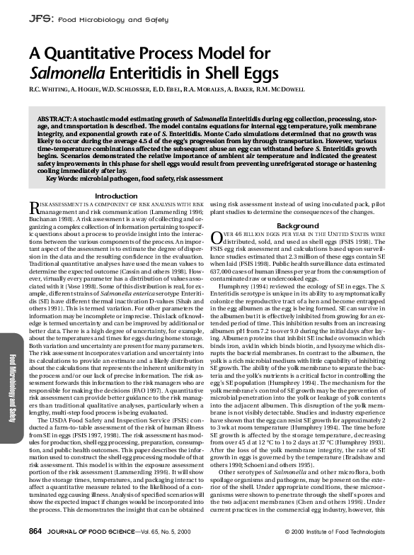 (PDF) A Quantitative Process Model for Salmonella Enteritidis in Shell Eggs