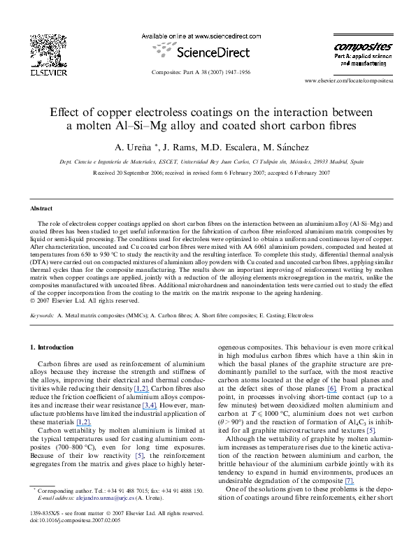 (PDF) Effect of copper electroless coatings on the interaction between ...