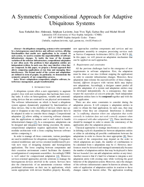 (PDF) A Symmetric Compositional Approach for Adaptive Ubiquitous Systems