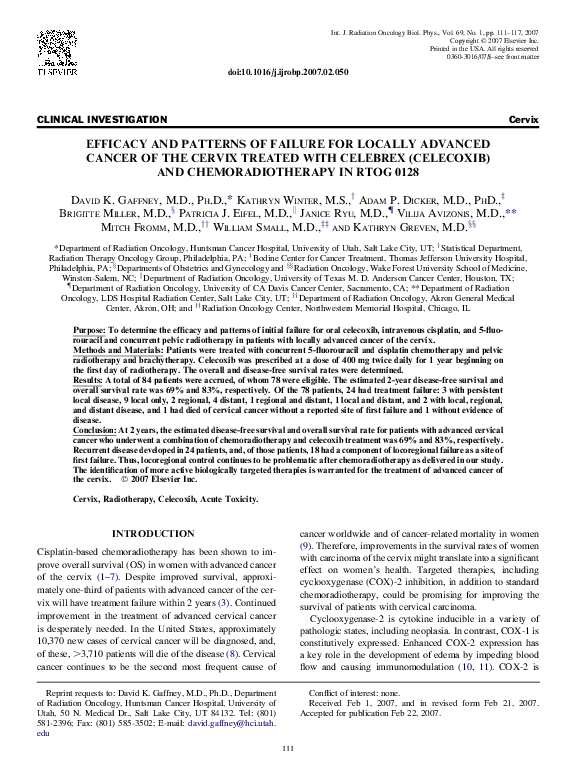 (PDF) Efficacy and Patterns of Failure for Locally Advanced Cancer of ...