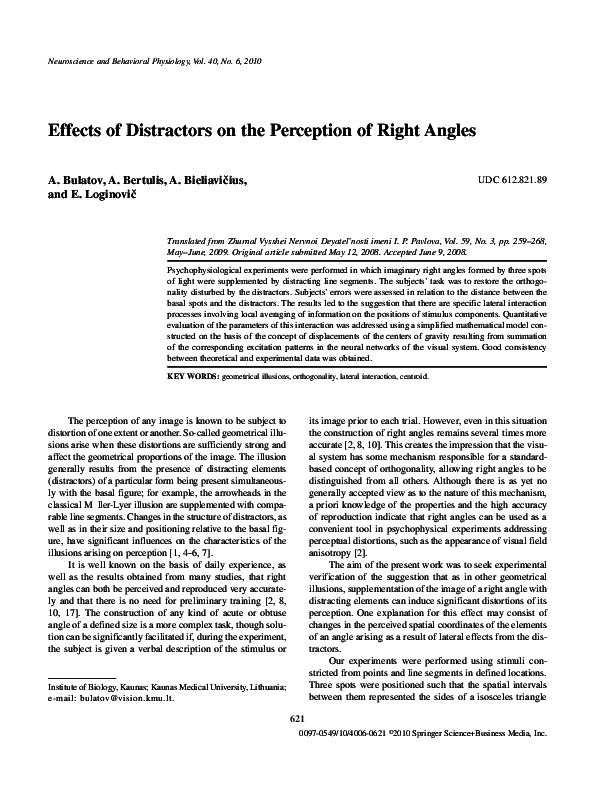 (PDF) Effects of Distractors on the Perception of Right Angles