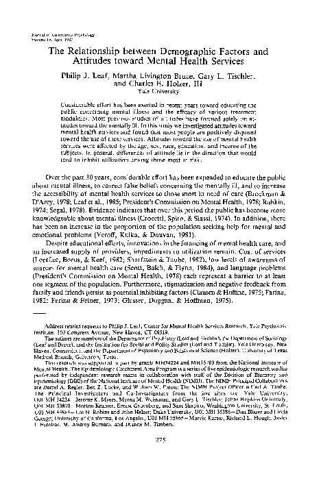 (PDF) The relationship between demographic factors and attitudes toward ...