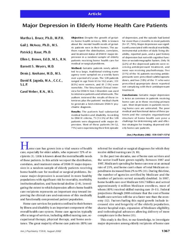 Depression elderly essay image