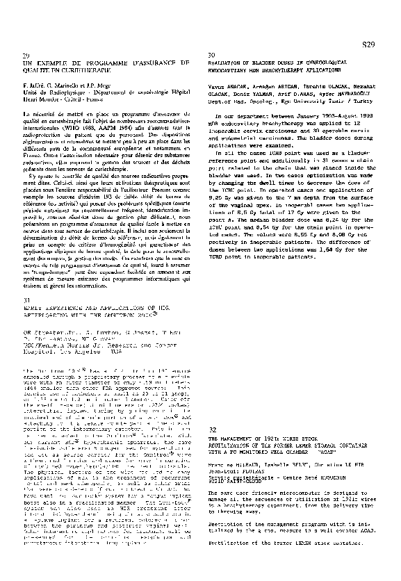  PDF 30 Evaluation Of Bladder Doses In Gynecological Endocavitary HDR 