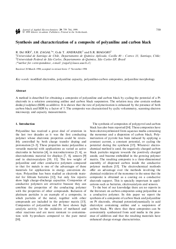 (PDF) Synthesis and characterization of a composite of polyaniline and ...