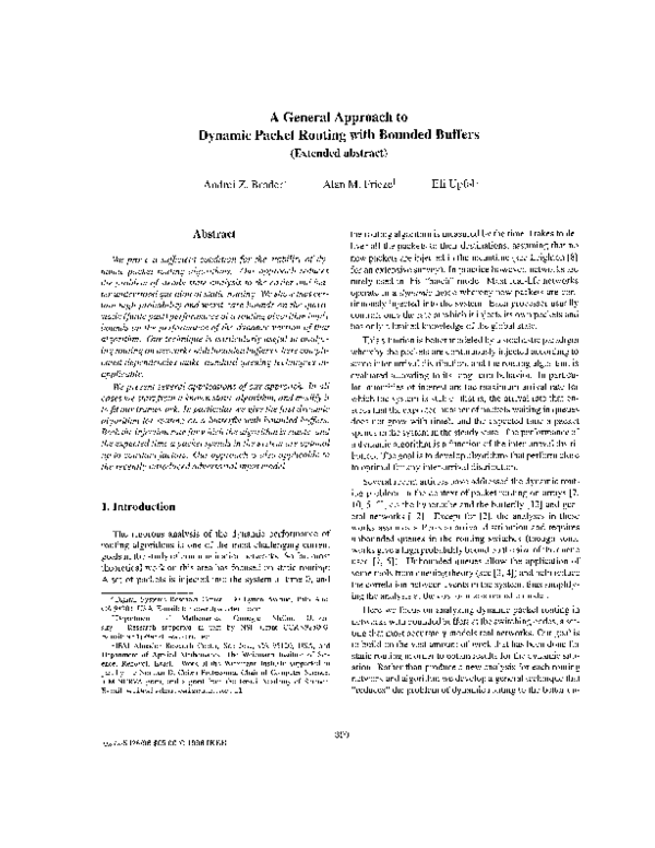 (PDF) A general approach to dynamic packet routing with bounded buffers
