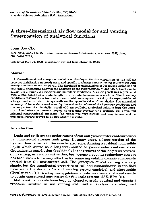 (PDF) A three-dimensional air flow model for soil venting ...