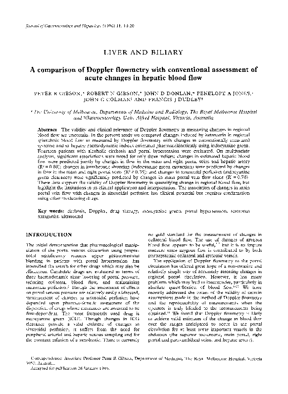 (PDF) A comparison of Doppler flowmetry with conventional assessment of ...