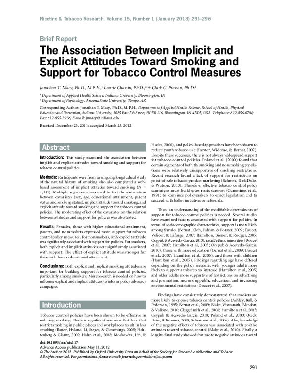 (PDF) The Association Between Implicit and Explicit Attitudes Toward ...