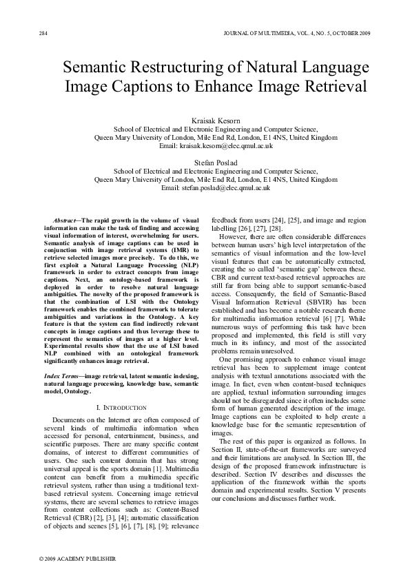 (PDF) Semantic Restructuring of Natural Language Image Captions to ...