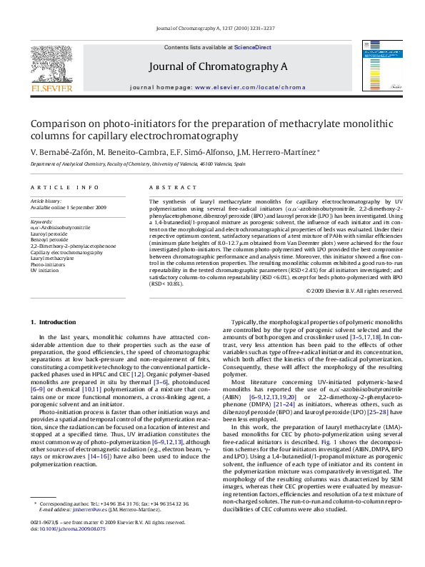 (PDF) Comparison on photo-initiators for the preparation of ...