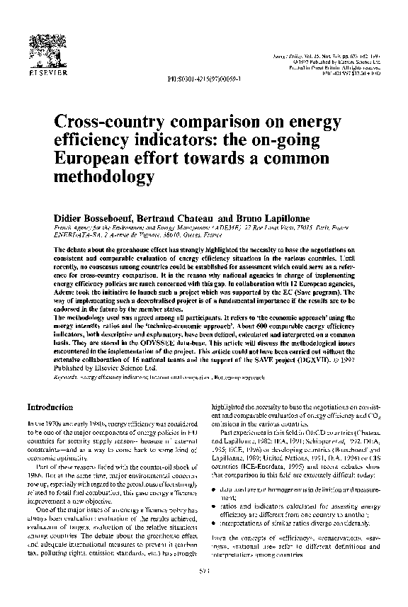 (PDF) Crosscountry comparison on energy efficiency indicators the on