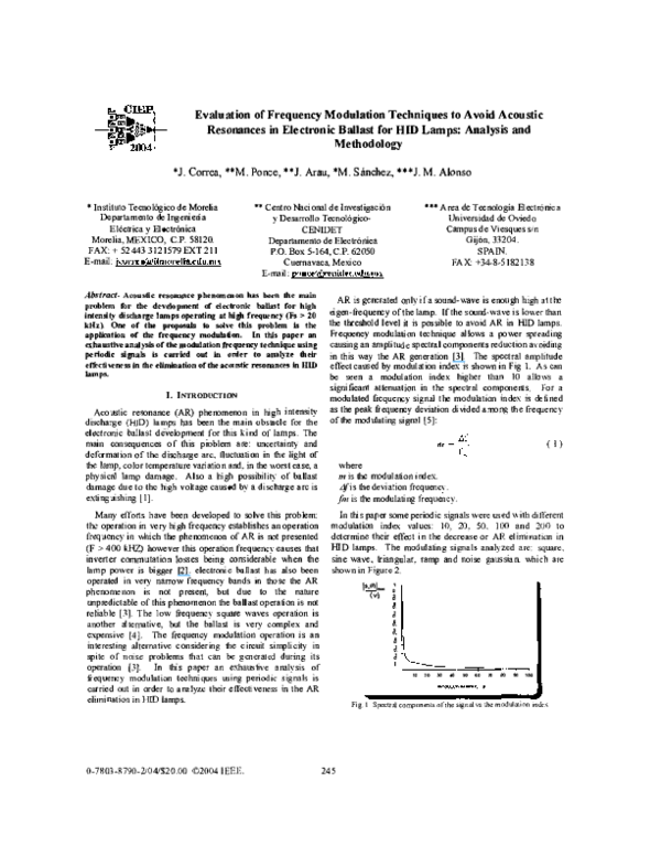 (PDF) Evaluation of frequency modulation techniques to avoid acoustic ...