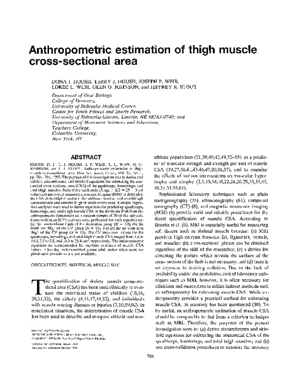 (PDF) Anthropometric estimation of thigh muscle cross-sectional area
