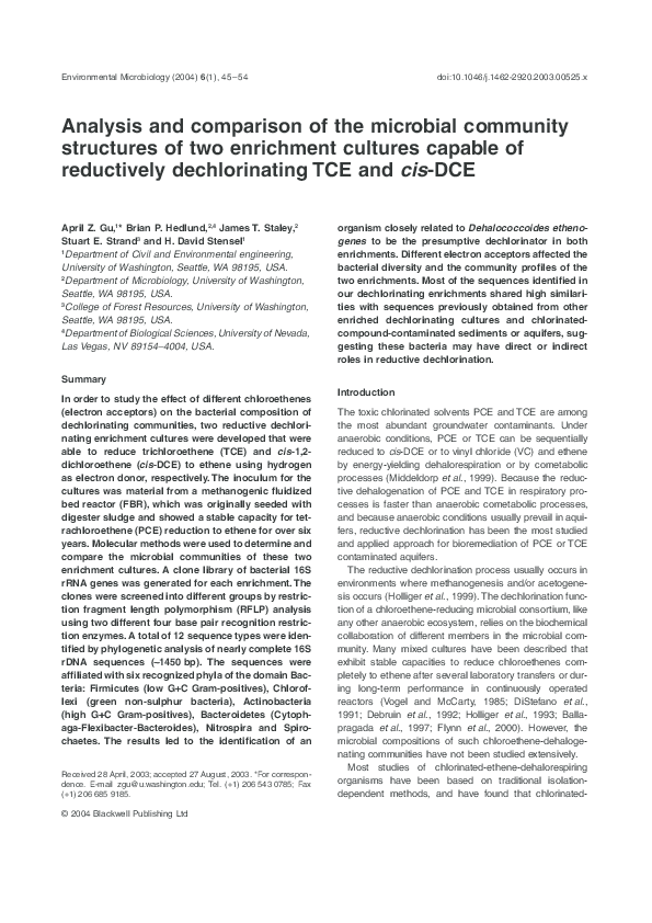 (PDF) Analysis and comparison of the microbial community structures of ...