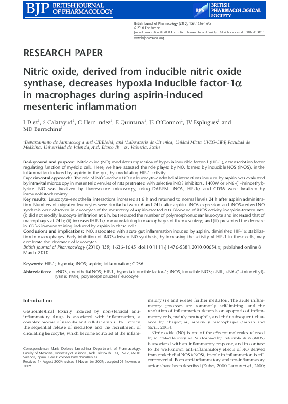 (PDF) Nitric oxide, derived from inducible nitric oxide synthase ...