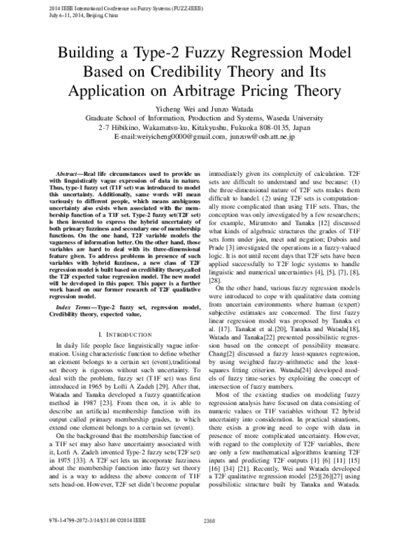 (PDF) Building a type-2 fuzzy regression model based on creditability ...