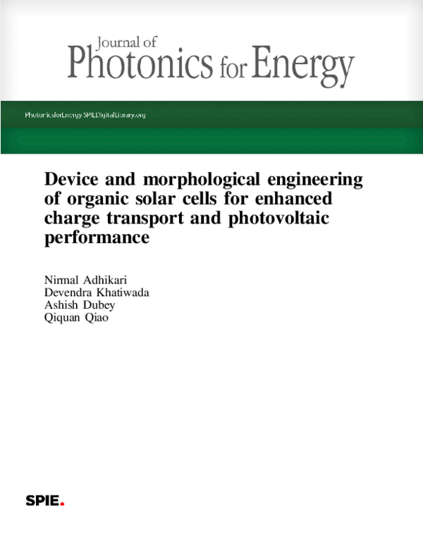 (PDF) Enhanced carrier extraction efficiency in organic solar cells