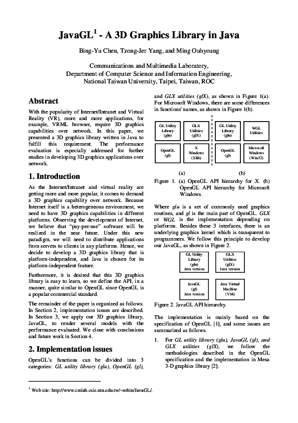 (PDF) JavaGL 1 -A 3D Graphics Library in Java