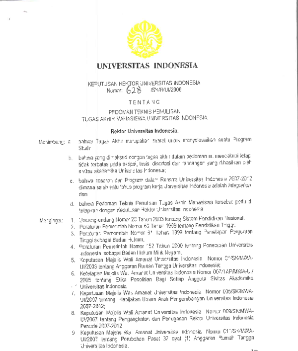 (PDF) Pedoman TA UI SK Rektor
