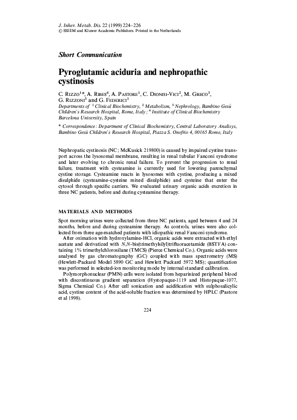 Cystinosis essay image