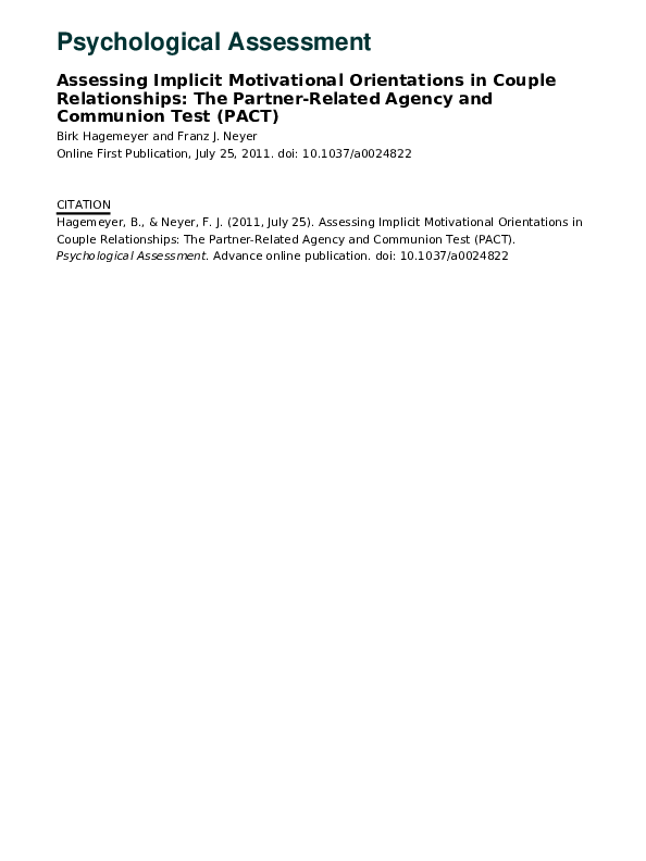 (PDF) Assessing implicit motivational orientations in couple ...