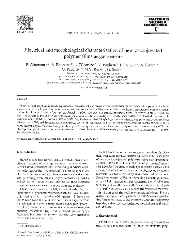 (PDF) Electrical and Morphological Characterization of New -Conjugated ...