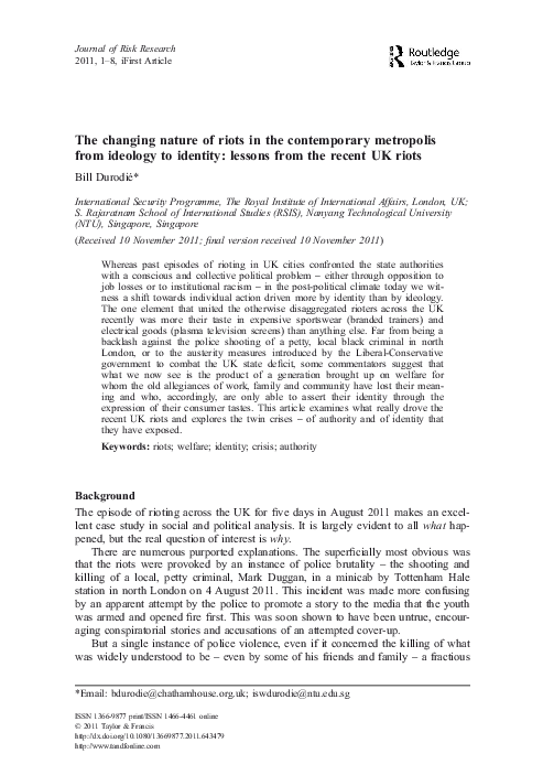 (PDF) The changing nature of riots in the contemporary metropolis from ...