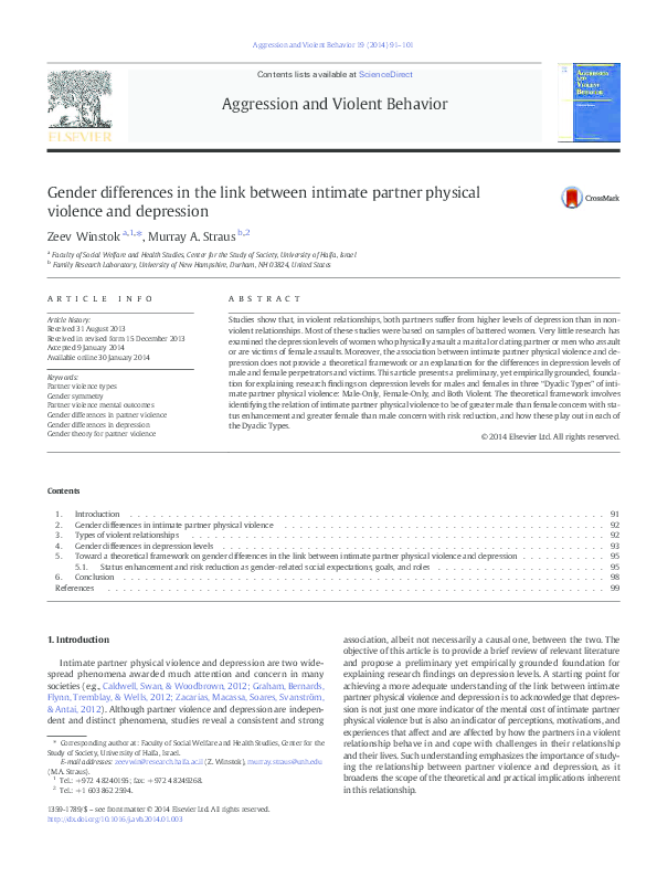(PDF) Gender differences in the link between intimate partner physical ...