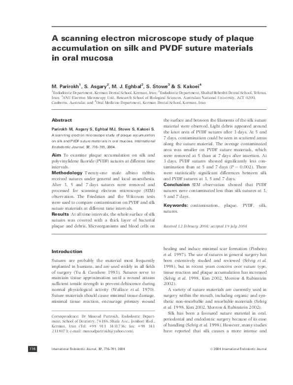 (PDF) A scanning electron microscope study of plaque accumulation on