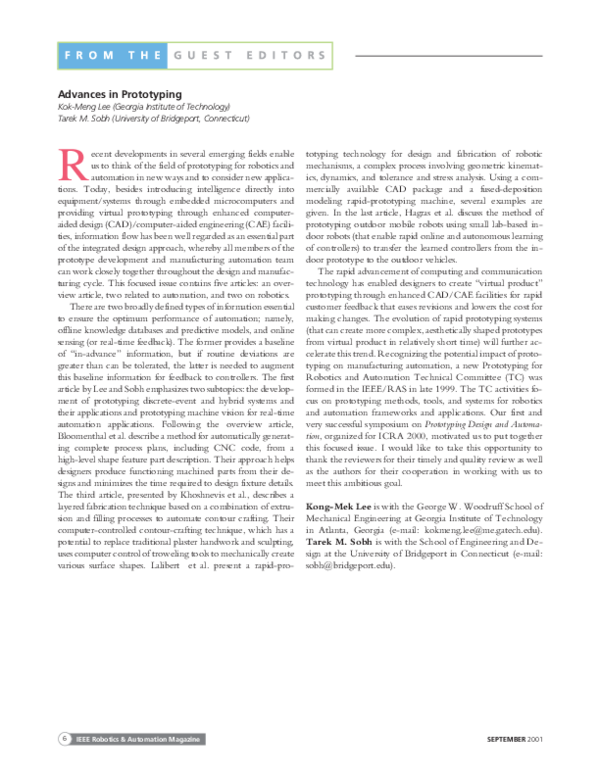 (PDF) Advances in Prototyping