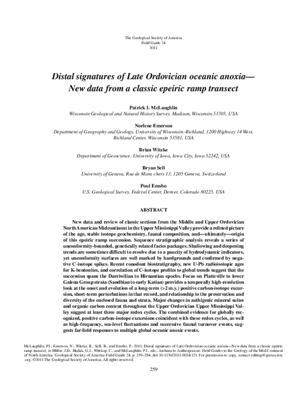 (PDF) Distal signatures of Late Ordovician oceanic anoxia—New data from ...
