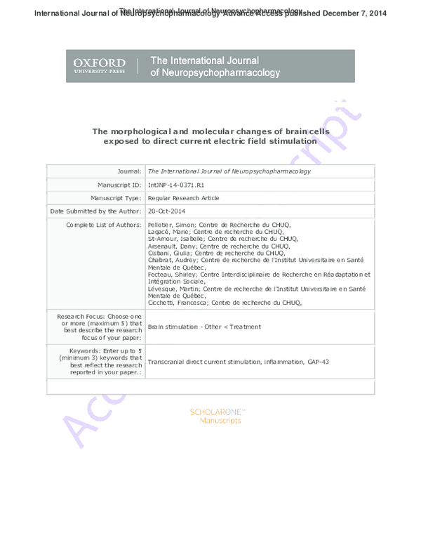 (PDF) The morphological and molecular changes of brain cells exposed to ...