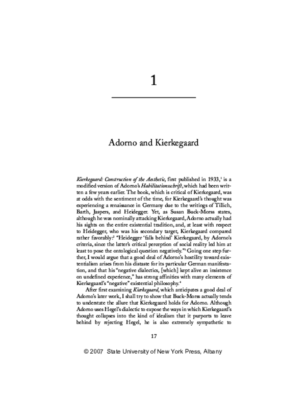 (PDF) Adorno and Kierkegaard taneem khan Academia.edu