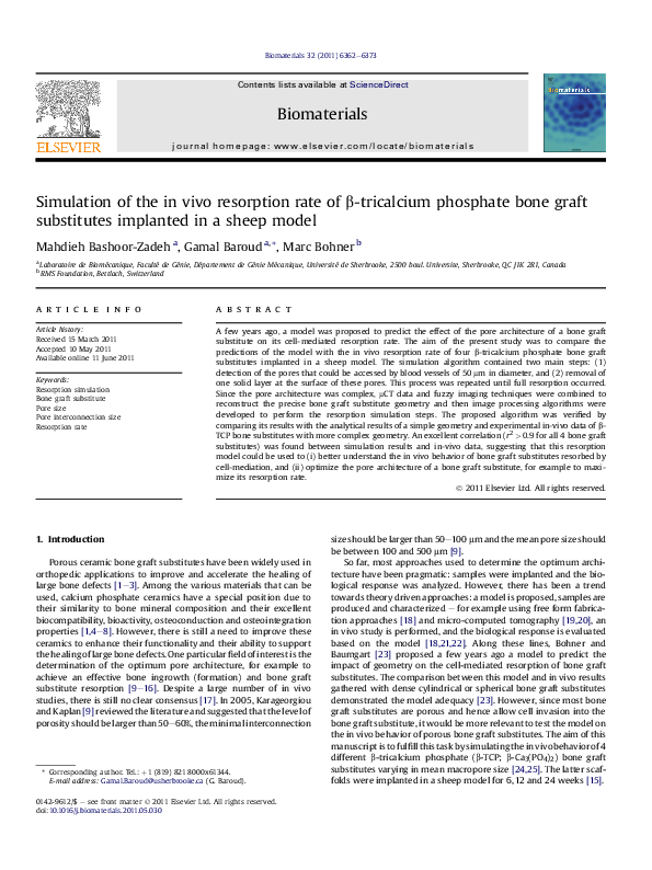 (PDF) Biomaterial resorption rate and healing site morphology of