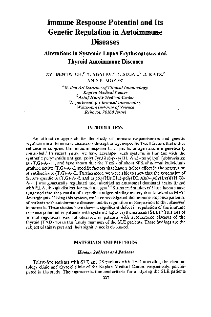 (PDF) Immune Response Potential and Its Genetic Regulation in ...