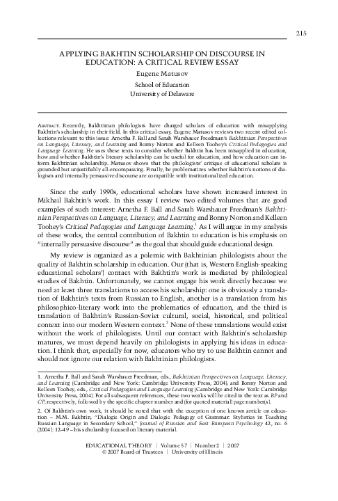 Bakhtin polyphony pdf image