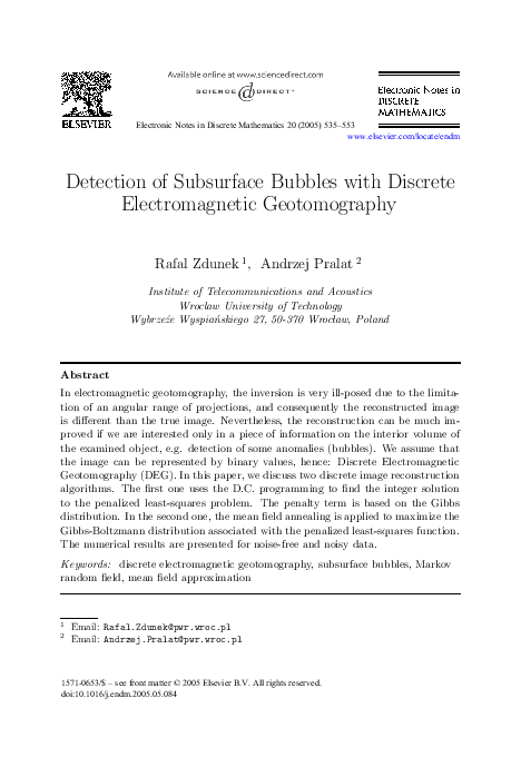 (PDF) Detection of Subsurface Bubbles with Discrete Electromagnetic ...